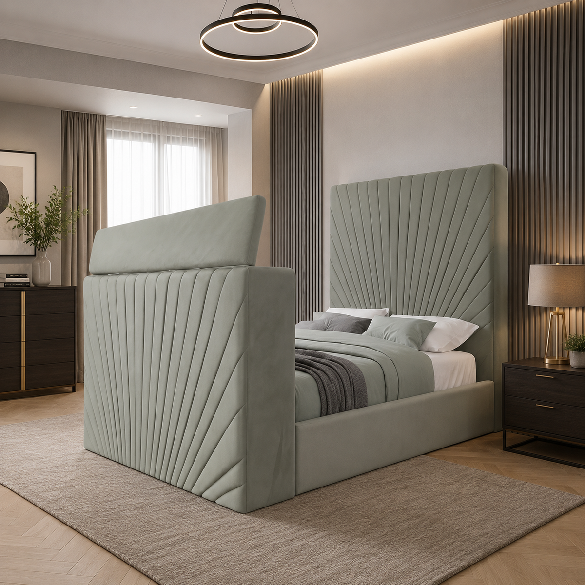 Solara Sunrise with High Headboard TV Bed Frame
