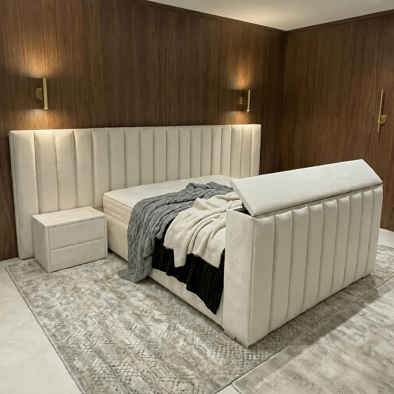 Austin Upholstered Hotel Style TV Bed Frame