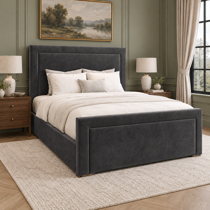 Heathrow Plain Panel Upholstered Bed Frame