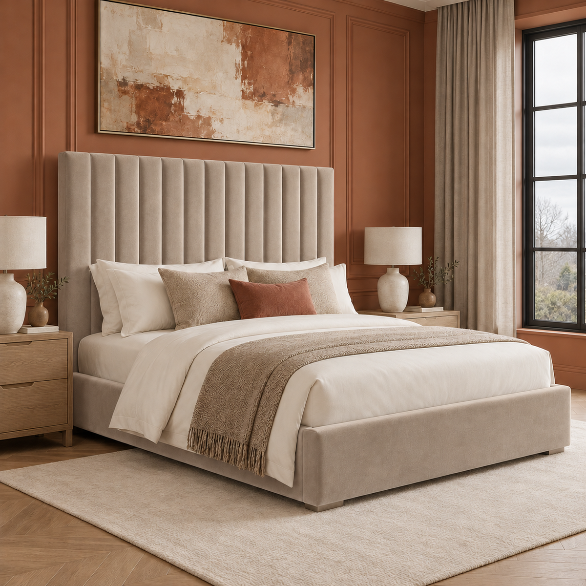 Colchester Upholstered Panel Bed Frame