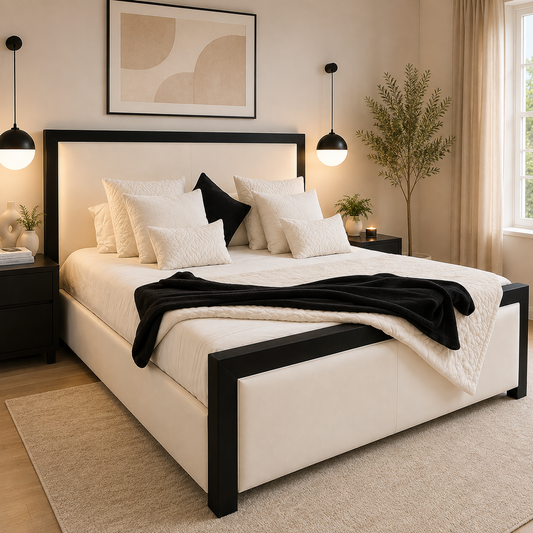 Verona Contrast with Ottoman Gas Lift Storage Bed Frame