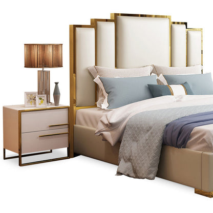 Lancer Steps Art Deco Bed In Luxury Plush Velvet Fabric