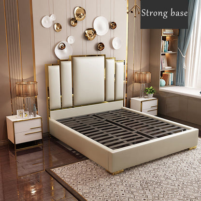 Lancer Steps Art Deco Bed In Luxury Plush Velvet Fabric