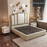 Lancer Steps Art Deco Bed In Luxury Plush Velvet Fabric