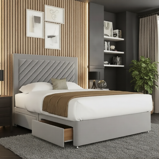 Next Divan Bed Frame in Plush Velvet