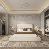 Devlin Upholstered Luxury Bed Frame in Boucle Fabric