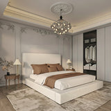 Devlin Upholstered Luxury Bed Frame in Boucle Fabric