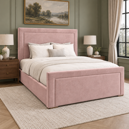 Heathrow Plain Panel Upholstered Bed Frame