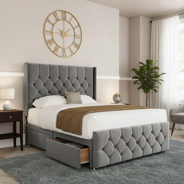 Barcelona Chesterfield Winged Divan Bed Frame