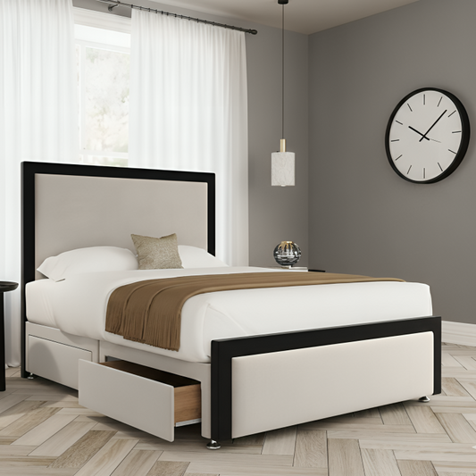 Leo Divan Bed Frame with Golden Border