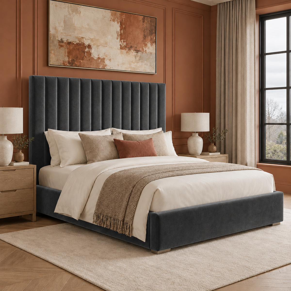 Colchester Upholstered Panel Bed Frame
