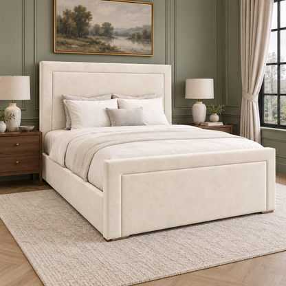 Heathrow Plain Panel Upholstered Bed Frame