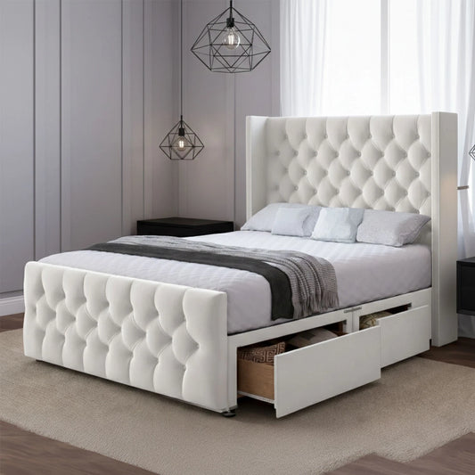 Felicity winged Upholstered Divan Bed Frame