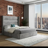 Oslo Winged Bed Frame With Horizontal Panel Headboard